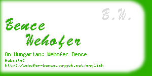 bence wehofer business card